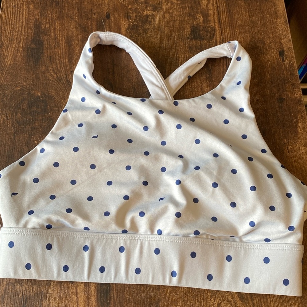 Fabletics Polka dot No Bounce sport bra size small